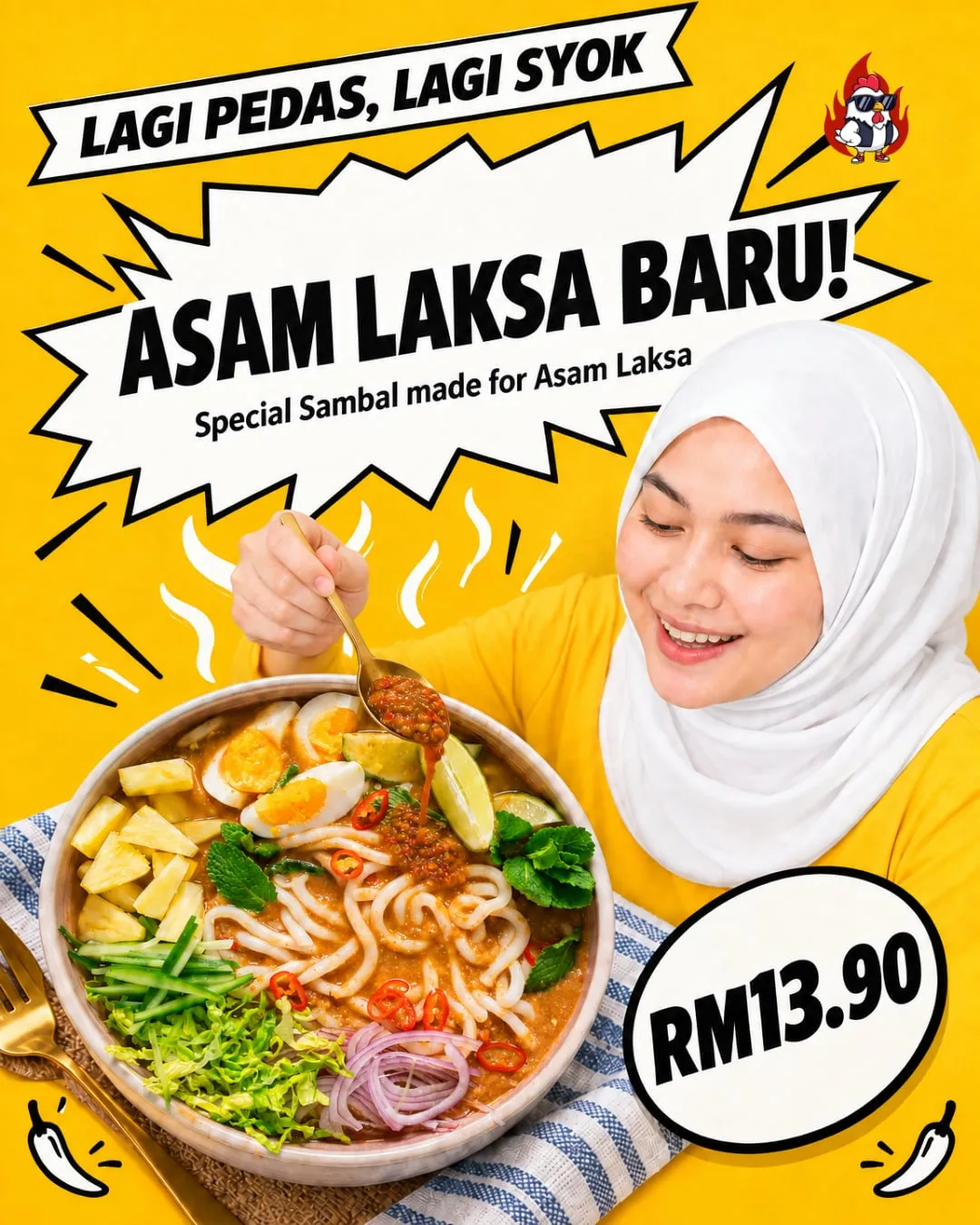 Spicier than ever: a new Asam Laksa sambal for RM13.90, Facebook post