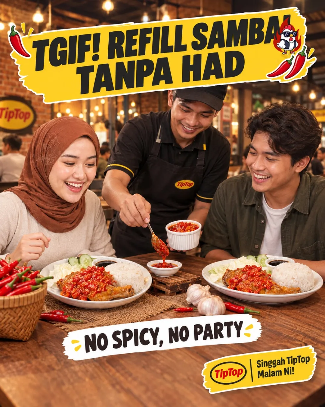 TGIF: free-flow sambal refills, and the party doesn't stop, Instagram post