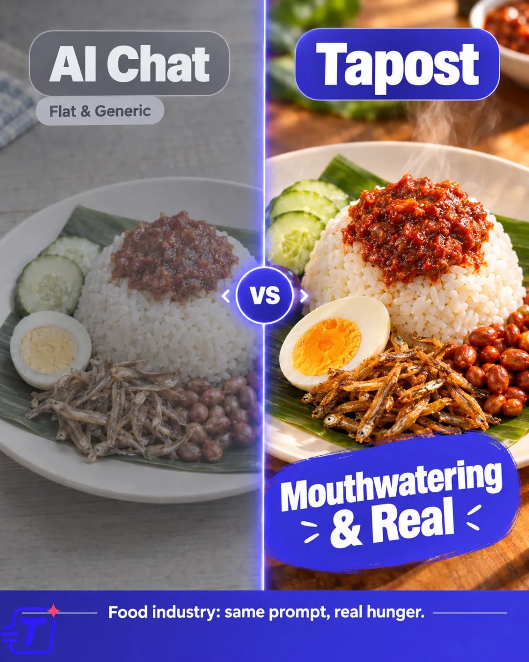AI chat vs Tapost: same brief, very different results, slide 2