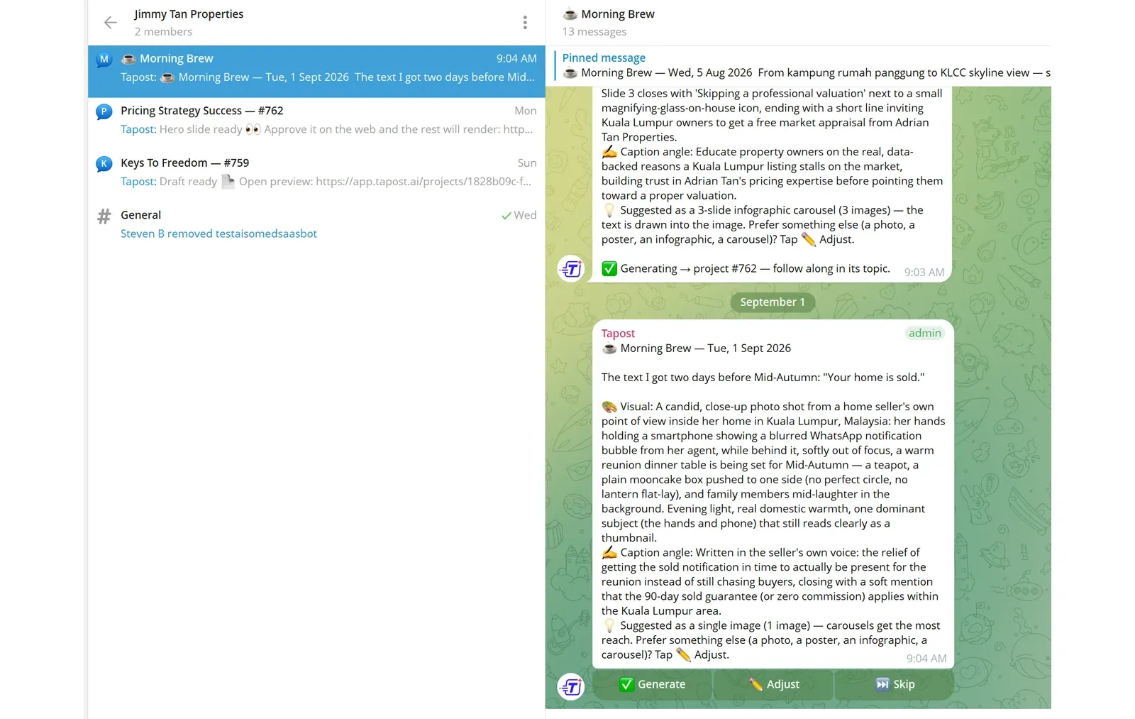Your team’s group chat — product screenshot